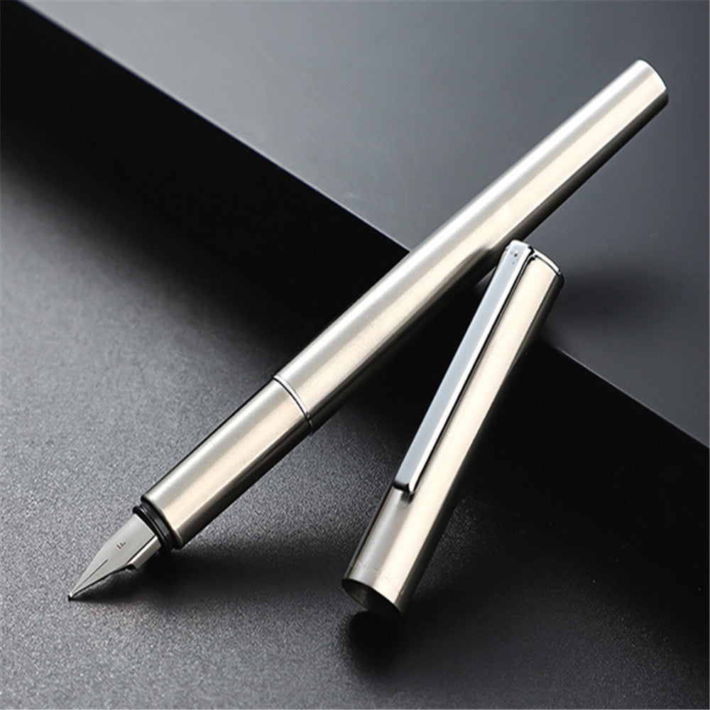 Stylo plume Jinhao noir mat, plume en acier inoxydable