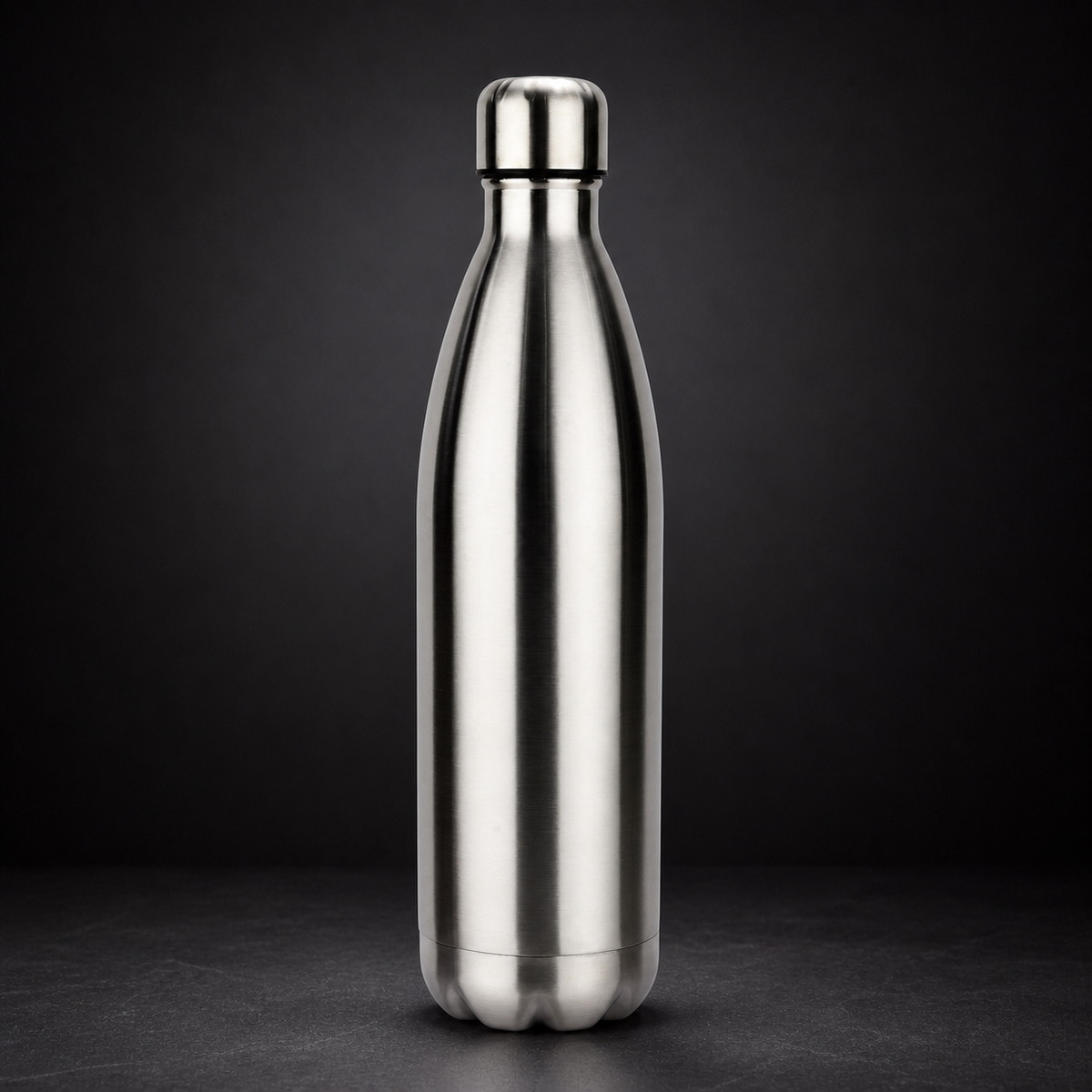 Gourde isotherme 750 ml en acier inoxydable 304, coloris noir