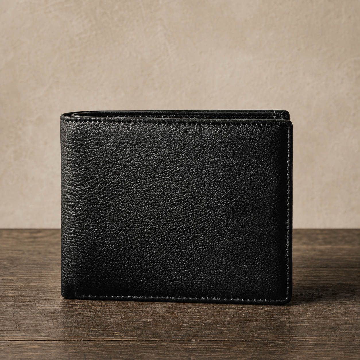 Portefeuille homme en cuir de vachette véritable noir