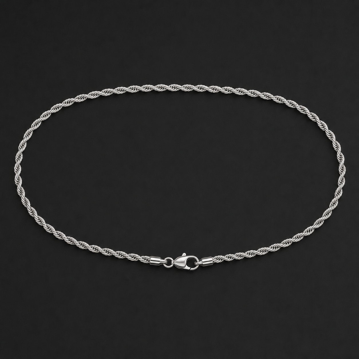 Chaîne homme en acier, maille corde torsadée
