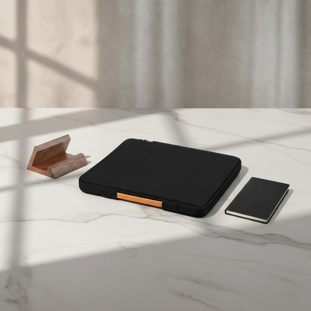 Coffret bureau homme Maison Firenze — support, housse ordinateur et carnet